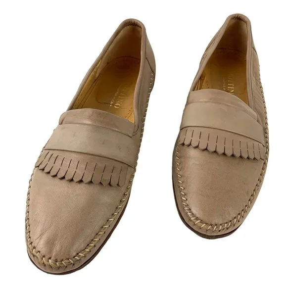 BOTTINO Taupe Italian Calf Leather Moc Toe‎ Kiltie Dress Loafers